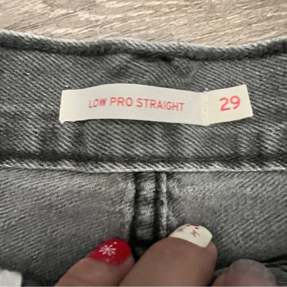 Womens Levis Lo Pro Straight Leg Acid Wash Gray Splatter Jeans size 29 - Picture 4 of 9